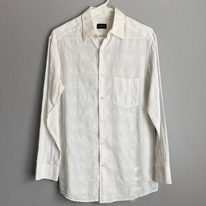Ermenegildo Zegna White Button Down Shirt Size Medium